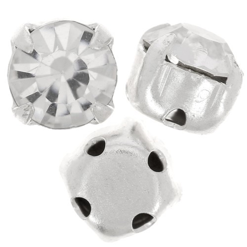 Chatón monté 4 mm Crystal x10