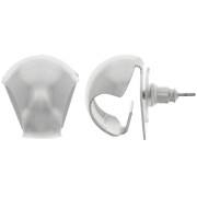 Pendientes curvos para colgantes 17x16 mm - Rodio x2