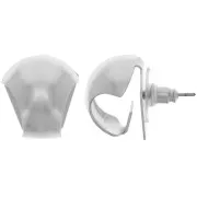 Pendientes curvos para colgantes 17x16 mm - Rodio x2