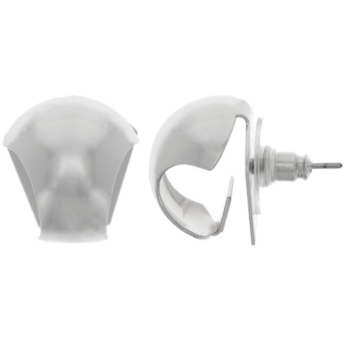 Pendientes curvos para colgantes 17x16 mm - Rodio x2