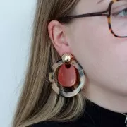 Pendientes curvos para colgantes 17x16 mm - Rodio x2