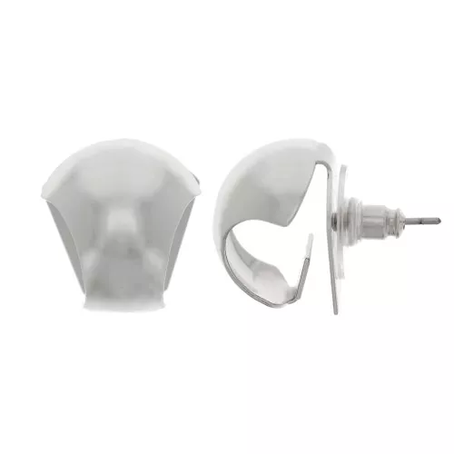 Pendientes curvos para colgantes 15x14 mm - Rodio x2