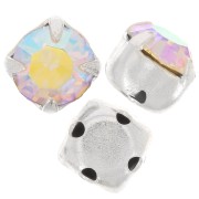 Chatón monté 4 mm Crystal AB x10