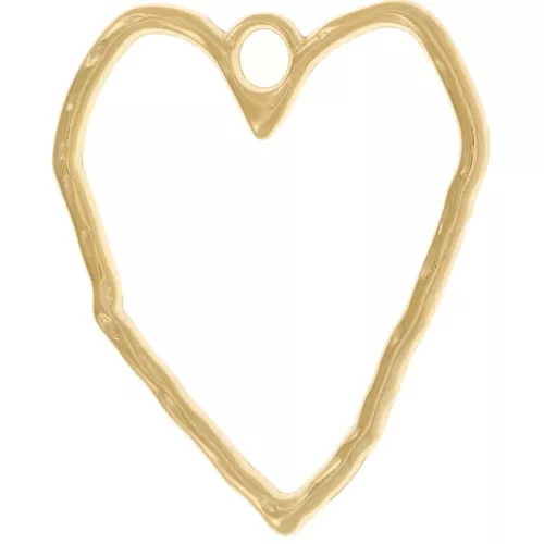 Colgante Corazón Martillado 35x29 mm - Dorado oro fino x1