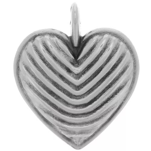 Colgante Corazón 24x20 mm - Plateado Antiguo x1