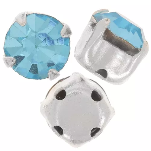 Chatón monté 4 mm Aquamarina x10