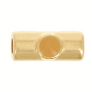 Cuenta de tubo 10x4 mm con resina epoxi - Dorado - Ocre x1|raw }}