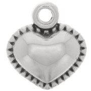 Charm corazón 13x12 mm - Plateado antiguo x1|raw }}