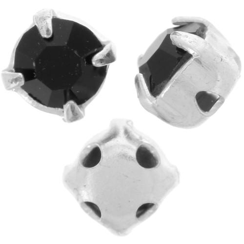 Chatón monté 4 mm Jet x10