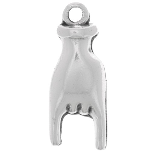 Colgante de mano - Signo de Rock and Roll - 21x8 mm - Plateado antiguo x1