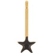 Colgante de barra con estrella de 28x10 mm y resina epoxi - Dorado oro fino - Negro x1|raw }}