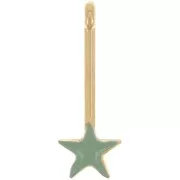 Colgante de barra con estrella de 28x10 mm y resina epoxi - Dorado oro fino - Menta x1