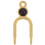 Colgante candelabro 24x11 mm 2 anillos y resina epoxi - Dorado oro fino - Negro|raw }}