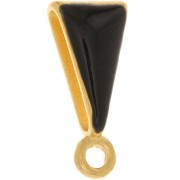 Colgante con resina epoxi 15x7 mm - Dorado oro fino - Negro x1|raw }}
