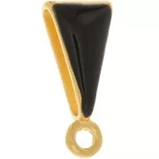 Colgante con resina epoxi 15x7 mm - Dorado oro fino - Negro x1