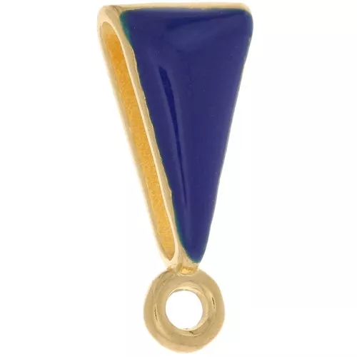 Colgante de resina epoxi 15x7 mm - Dorado oro fino - Azul oscuro x1