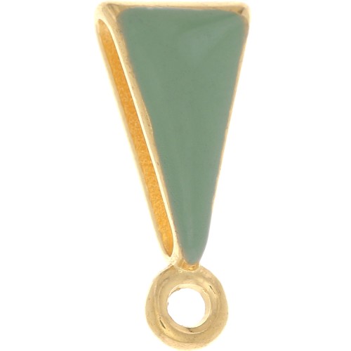 Colgante con resina epoxi 15x7 mm - Dorado oro fino - Menta x1
