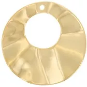 Colgante redondo efecto plisado 33 mm - Dorado x1