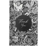 Tarjetas de joyería - Tarjetas de agradecimiento - Floral - Gracias - Negro - Blanco x10