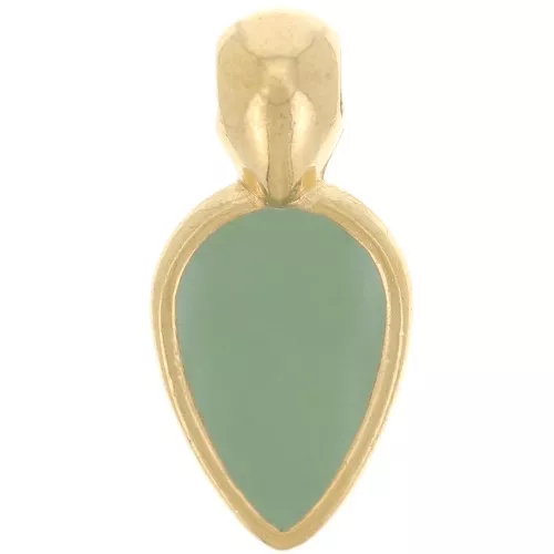 Colgante pétalo 18x8 mm resina epoxi Dorado oro fino Mint x1