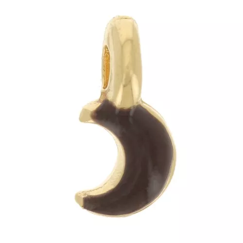 Mini luna 7x3 mm en resina epoxi - Dorado - Marrón oscuro x1