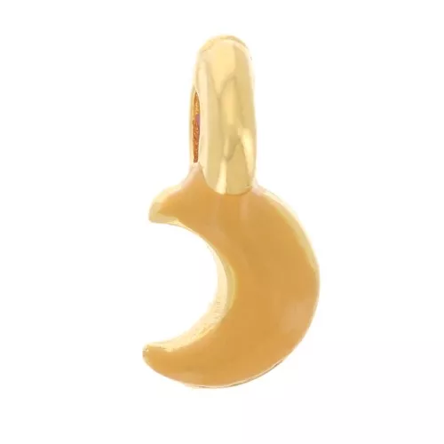 Mini luna 7x3 mm en resina epoxi - Dorado oro fino - Ocre x1