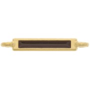 Entrepieza rectangular de 27x4 mm y resina epoxi - Dorado fino - Marrón oscuro x1|raw }}