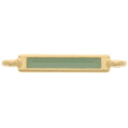Entrepieza rectangular 27x4 mm y resina epoxi - Dorado fino - Menta x1