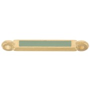 Entrepieza rectangular 27x4 mm y resina epoxi - Dorado fino - Menta x1