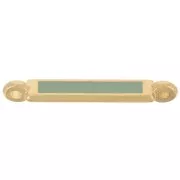 Entrepieza rectangular 27x4 mm y resina epoxi - Dorado fino - Menta x1