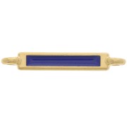 Entrepieza rectangular 27x4 mm y resina epoxi - Dorado fino - Azul oscuro x1|raw }}