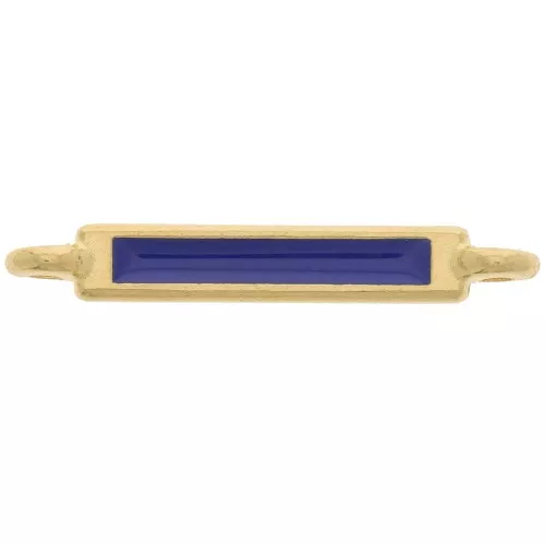 Entrepieza rectangular 27x4 mm y resina epoxi - Dorado fino - Azul oscuro x1