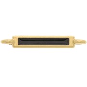 Entrepieza rectangular 27x4 mm y resina epoxi - Dorado fino - Negro x1