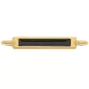 Entrepieza rectangular 27x4 mm y resina epoxi - Dorado fino - Negro x1