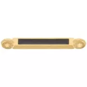Entrepieza rectangular 27x4 mm y resina epoxi - Dorado fino - Negro x1