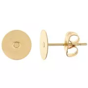 Pendientes de disco 8mm - Acero inoxidable 304 Oro x2