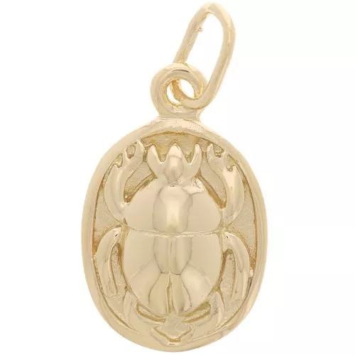Colgante oval 19x12 mm - motivo escarabajo en relieve - chapado en oro de 3 micras x1