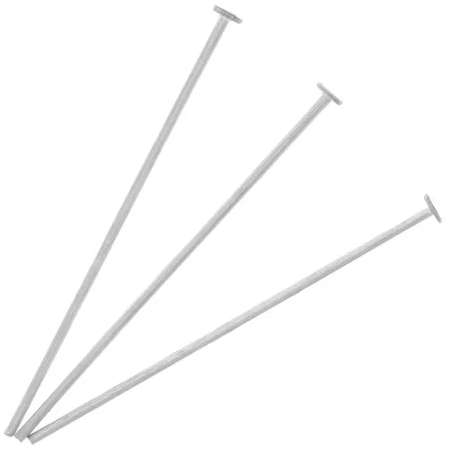 Clavos de cabeza plana 30x0,7 mm en plata 925 x10