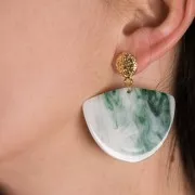 Ganchos pendientes redondas trabajadas 11 mm - Dorado x2