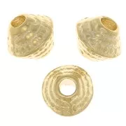 Cuentas texturizados 5,5x6 mm - Dorados x5