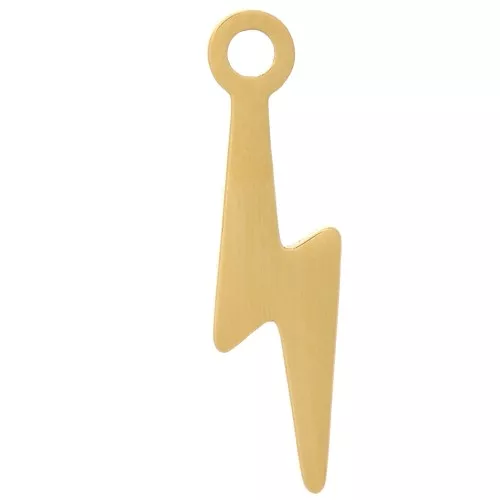 Dije relámpago 14x4 mm - Acero inoxidable dorado 304 x1