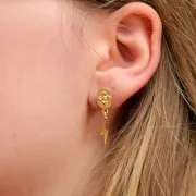 Dije relámpago 14x4 mm - Acero inoxidable dorado 304 x1