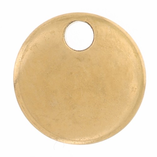 Lentejuelas redondas de 6 mm, medalla para grabar - Acero inoxidable 303L Dorado, 4 unidades