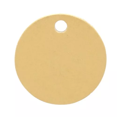 Dijes redondos 8 mm para grabar de acero inoxidable 303L dorado x4