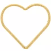 Entrepieza corazón de 23x25mm - Acero inoxidable dorado 304 x1