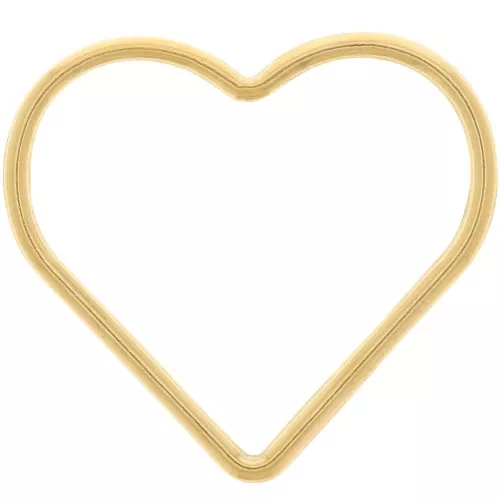 Entrepieza corazón de 23x25mm - Acero inoxidable dorado 304 x1