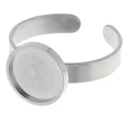 Anillo fino ajustable para cabujón de fondo plano 10 mm - Acero inoxidable 304x1