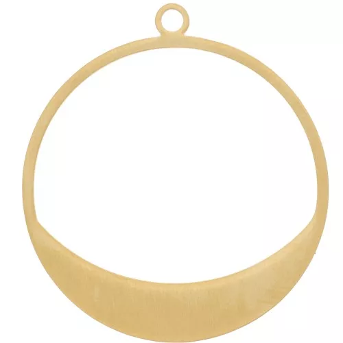 Colgante redondo calado 30 mm efecto cepillado - Acero inoxidable 304 Oro x1
