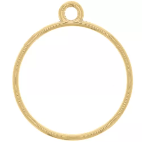 Colgante redondo calado 30 mm - Acero inoxidable 304 Oro x1