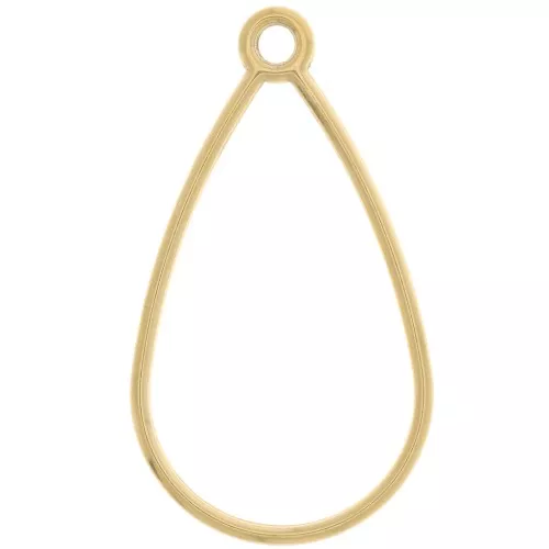 Colgante gota calada 45x25 mm - Acero inoxidable 304L Oro x1